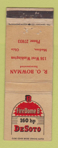 Matchbook Cover - Fire Dome 8 Desoto RO Bowman Medina OH