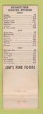 Matchbook Cover - Jim's Cafe Restaurant Evanston WY cactus