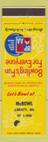 Matchbook Cover - McBowl Bowling Liberty MO