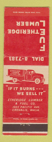 Matchbook Cover - Etheridge Lumber and Fuel Chehalis WA truck