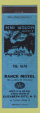 Matchbook Cover - Ranch Motel Elizabeth City N