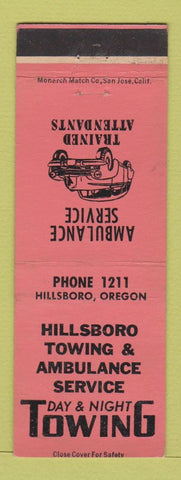 Matchbook Cover - Hillsboro Towing Ambulance OR low phone #