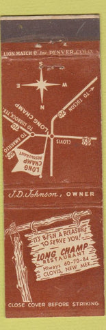 Matchbook Cover - Long Champ Restaurant Clovis NM