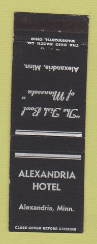 Matchbook Cover - Alexandria Hotel Alexandria MN