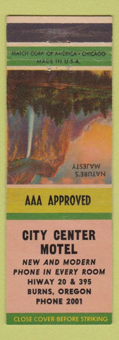 Matchbook Cover - City Center Motel Burns OR