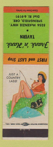Matchbook Cover - Frank n Hank Tavern Bar Springfield OR hillbilly pinup
