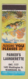 Matchbook Cover - Parker's Laundry Waukegan IL