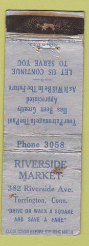 Matchbook Cover - Riverside Market Torrington CT WORN