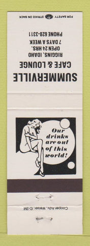 Matchbook Cover - Summerville Cafe Lounge Riggins ID girlie