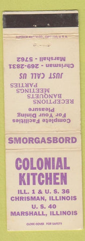 Matchbook Cover - Colonial Kitchen Marshall IL Chrisman