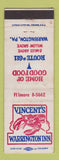 Matchbook Cover - Vincent's Warrington Inn PA lobster WEAR