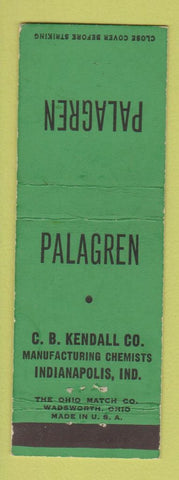 Matchbook Cover - Palagren CB Kendall Indianapolis IN Chemists WEAR