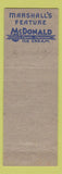 Matchbook Cover - Marshall's Drugs Fountain Ann Arbor MI