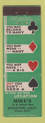 Matchbook Cover - Mike's Stockton CA