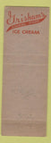 Matchbook Cover - Ethel's Cafe Corpus Christi TX Grisham's Ice Cream