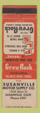 Matchbook Cover - Susanville Motor Supply Susanville CA Grey Rock Brake Linings