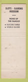 Matchbook Cover - Delta Saloon Virginia City VA casino Suicide Table globe