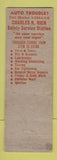 Matchbook Cover - Charles Rich Auto Safety Service Newark NJ WORN