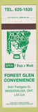 Matchbook Cover - Forest Glen Convenience Mississauga ON