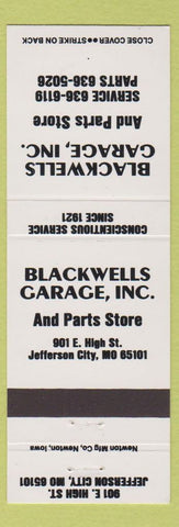 Matchbook Cover - Blackwells Garage Auto Parts Jefferson City MO