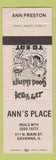 Matchbook Cover - Ann's Place Savanna IL