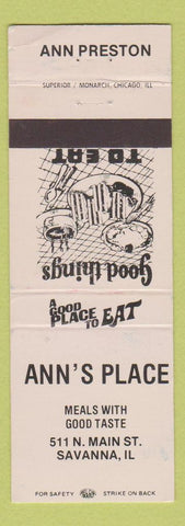Matchbook Cover - Ann's Place Savanna IL