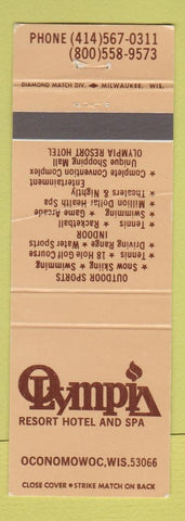 Matchbook Cover - Olympia Resort Hotel Oconomowoc WI WORN
