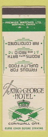 Matchbook Cover - King George Hotel Cornwall ON