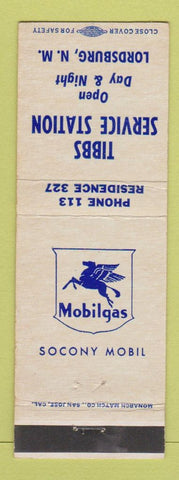 Matchbook Cover - Tibbs Mobil oil gas Lordsburg NM low phone #