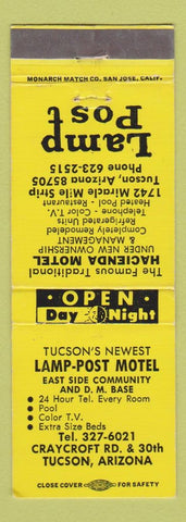 Matchbook Cover - Lamp Post Tucson AZ Motel