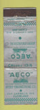 Matchbook Cover - AECO Avery Engineering Cleveland OH WORN