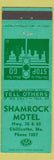 Matchbook Cover - Shamrock Motel Chillicothe MO