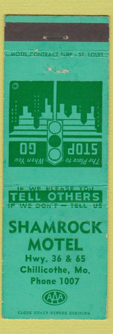 Matchbook Cover - Shamrock Motel Chillicothe MO
