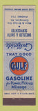 Matchbook Cover - Gulf oil gas Dressler Smith Covington VA low phone #