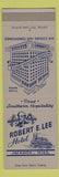 Matchbook Cover - Robert E Lee Htoel Jackson MS