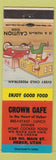 Matchbook Cover - Crown Cafe Heber UT