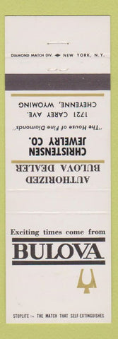 Matchbook Cover - Bulova Watches Christensen Jewelry Cheyenne WY