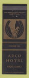 Matchbook Cover - Arco Hotel Arco ID Horse low phone #