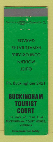 Matchbook Cover - Buckingham Tourist Court Buckingham Court House VA