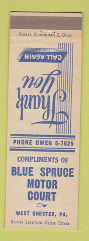 Matchbook Cover - Blue Spruce Motor Court West Chester PA