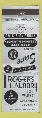 Matchbook Cover - Rogers Laundry Savanna GA