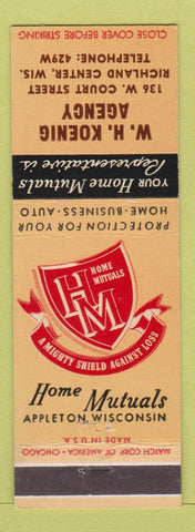 Matchbook Cover - WH Koenig Insurance Richland Center WI