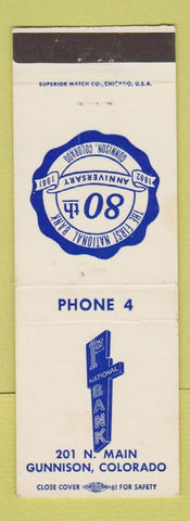 Matchbook Cover - 1st National Bank Gunnison Colorado 1961