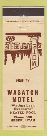 Matchbook Cover - Wasatch Motel Heber UT low phone #