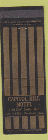 Matchbook Cover - Capitol Hill Motel Portland OR