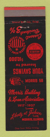 Matchbook Cover - Morris Building Loan Morris IL
