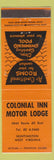 Matchbook Cover - Colonial Inn Motor Lodge Huntington WV