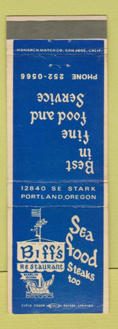 Matchbook Cover - Biff's Seafood Portland OR