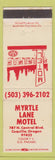 Matchbook Cover - Myrtle Lane Motel Coquille OR