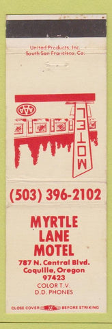 Matchbook Cover - Myrtle Lane Motel Coquille OR